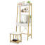 Ensemble de bureau de coiffeuse Ladder avec miroir rabattable et tabouret rembourré-1141947859