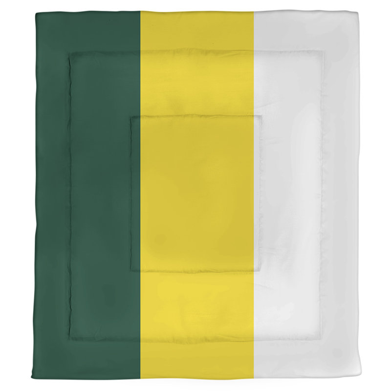 Polyester Striped Comforter, King Comforter, Green/Yellow