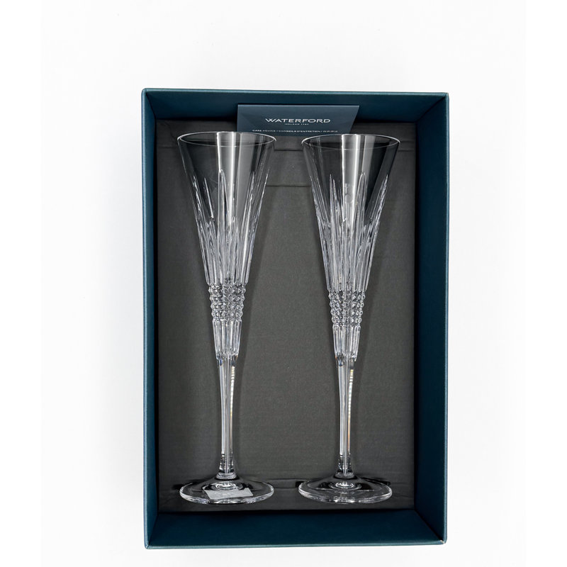 Waterford 1058234 Lismore Diamond Toasting Flutes, 5.5oz, Set of 2, Clear Color