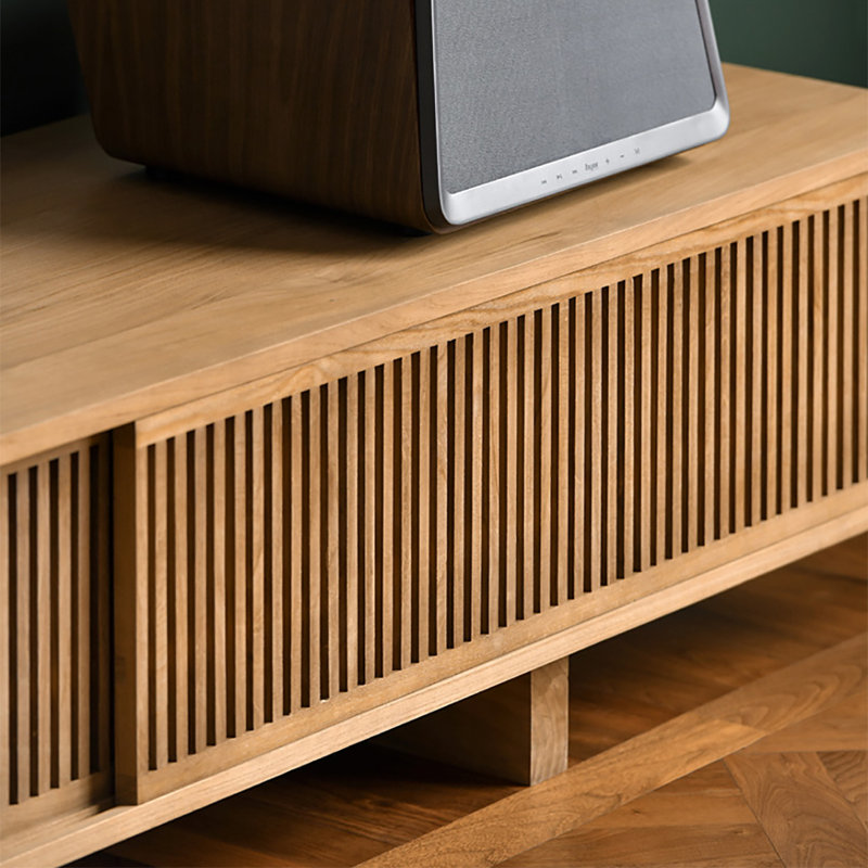 Meuble télé simple couleur bois, H 15,7 po x L 63 po x l 19,7 po