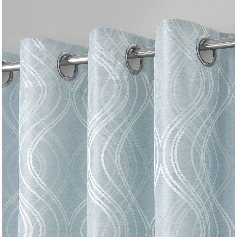 Chloye Curtain Single Panel, 116.84cm Width x 137.16cm Drop, Light Blue