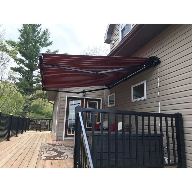 Multiple Awnings 9'' Fabric Cover Retractable Patio Awning, Urban R, Right, 9" H x 180" W x 122" D