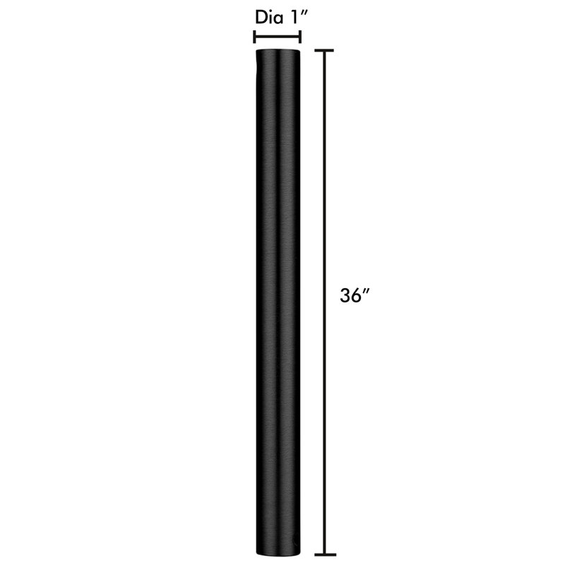 Tiges verticales de ventilateur de plafond, Noir, H 36 po x l 1 po x P 1 po