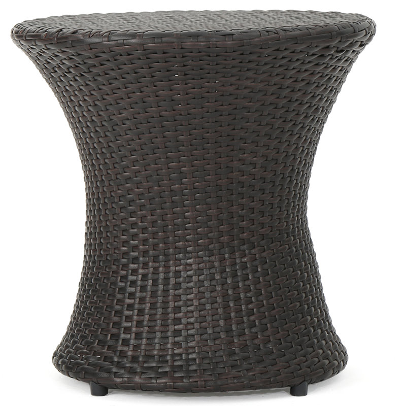 19" Hourglass Outdoor Wicker End Table