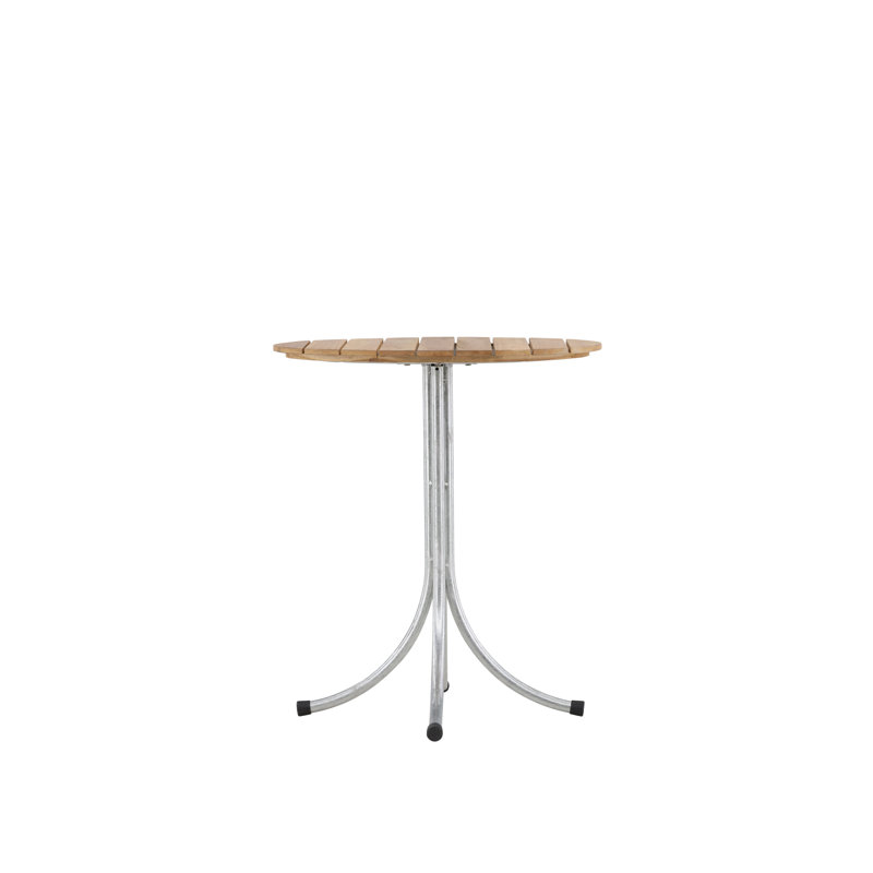 Aribeth Teak Round Metal Base Dining Table