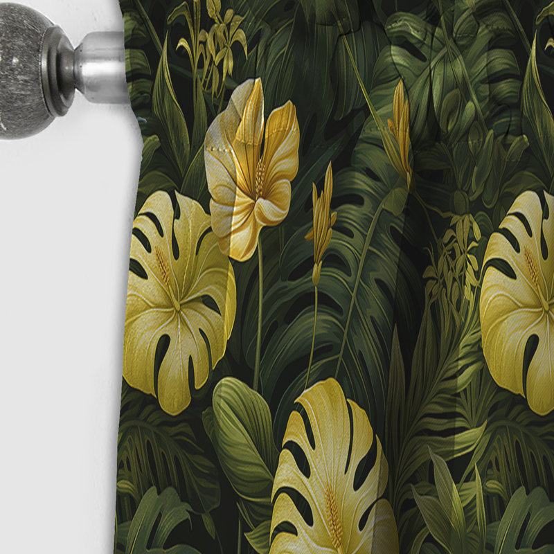 Monstera - motif tropical magique I - Rideau floral - Rideau occultant floral - 1 panneau, L 52 po x L 108 po