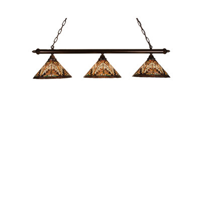 Luminaire suspendu linéaire pour îlot de cuisine 3 lumières Jamila