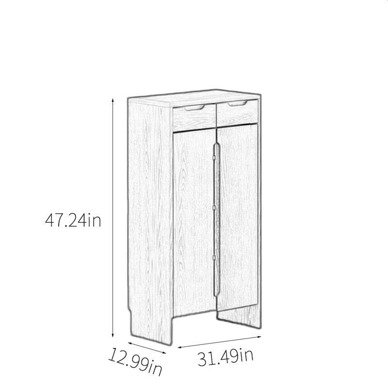 Solid Oak Door Shoe Cabinet 16 Pair Solid Wood Shoe Storage Cabinet