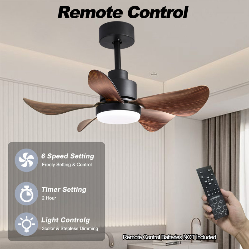 28' Ceiling Fans With Lights And Remote/APP Control, Low Profile Ceiling Fans With 5 Reversible Blades 3 Colors Dimmable 6 Speeds Ceiling Fan For Bedroom Kitchen