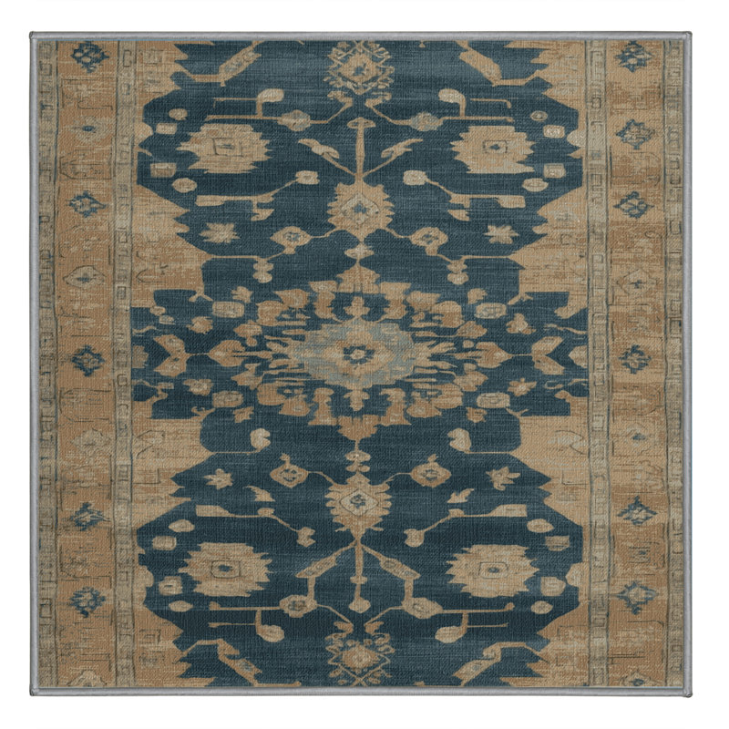 Tapis brun lavable à la machine, Carré 6 pi