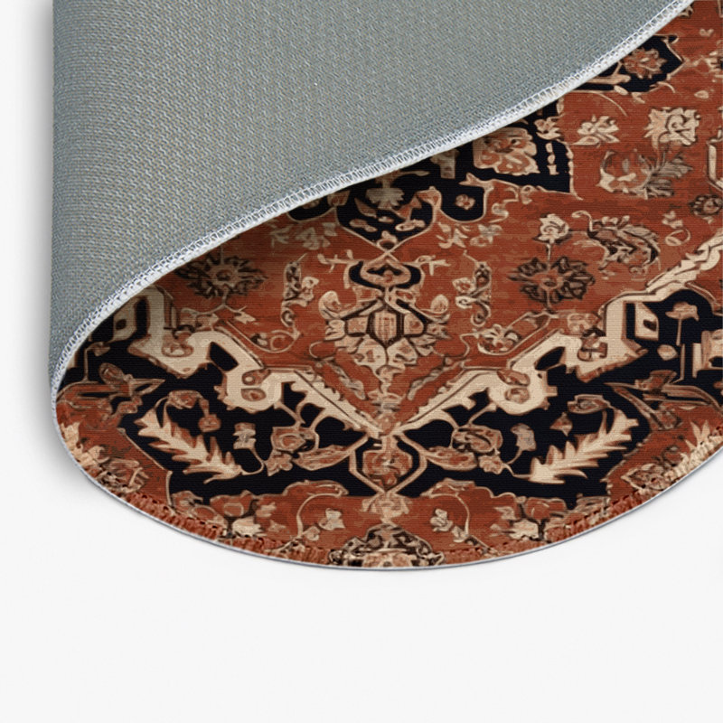 Tapis turc intérieur et extérieur brun, Rond 5 pi