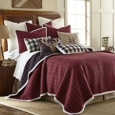 Plaid Fur Quilt Set