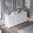 80''W X 34.2''H Bathroom Solid Wood Vanity With Pure White Cultured Marble Countertop And Double Sink, White-736266448