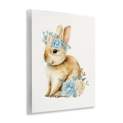 Watercolor Nursery Bunny Wall Plaque, design by LSR Design Studio