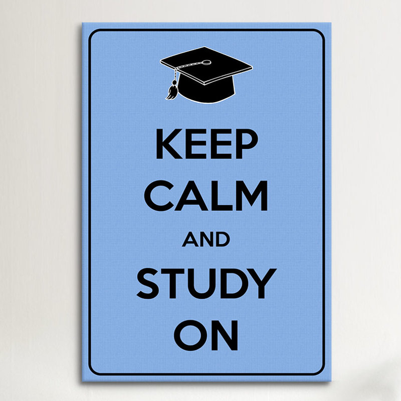 Jetter Keep Calm and Study sur impression sur toile, H 26 po x l 18 po x P 1,5 po
