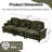107.1''Mid-Century Chenille 3-Seater Sofa Couch with Ruffled Skirt-1933770164
