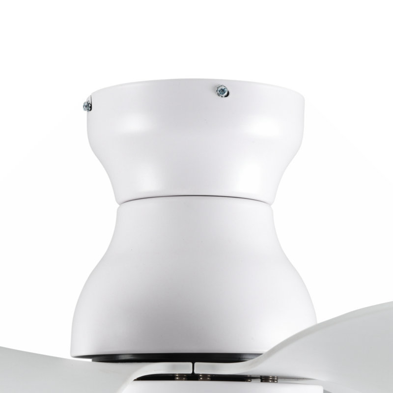 Low Profile 30'' 5- Blade Indoor Flush Mount Ceiling Fan With LED Light, DC Motor and Remote Control, White