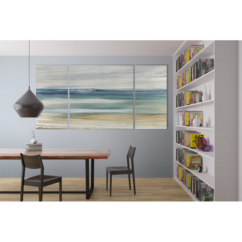 " Ocean Breeze " 3 - Pieces Painting Print, 32" H x 64" W x 1.5" D