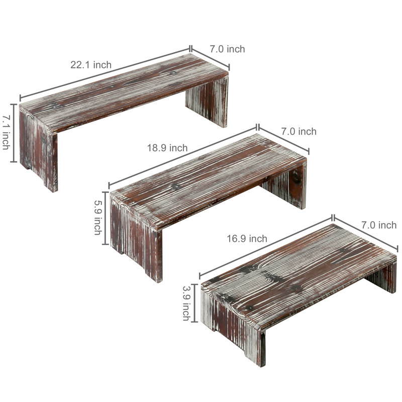 Torched 3-Piece Tiered Stand Set
