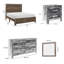 Ensemble de chambre à coucher pour très grand lit 4 pièces Ko, détails de panneau, poignées en métal noir, brun rustique-110985772-110985774