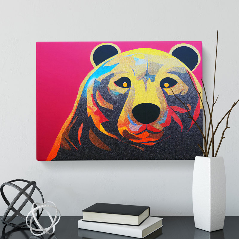 Blissful Bear - Wrapped Canvas, 50cm H x 76cm W x 3cm D