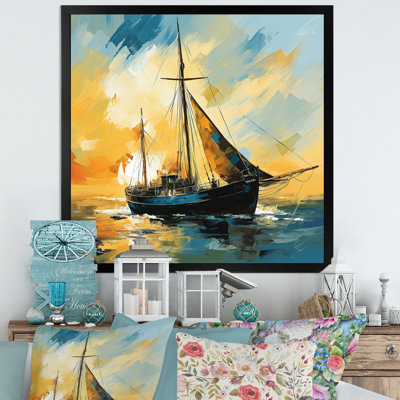 Art mural bleu et jaune Viking Voyage - Classics