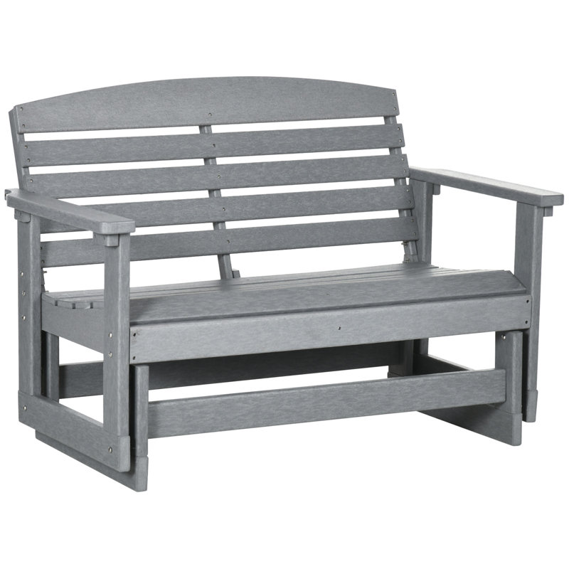 Causeuse de balançoire double pour 2 personnes Outsunny avec cadre oscillant en PEHD pour la cour arrière, gris clair