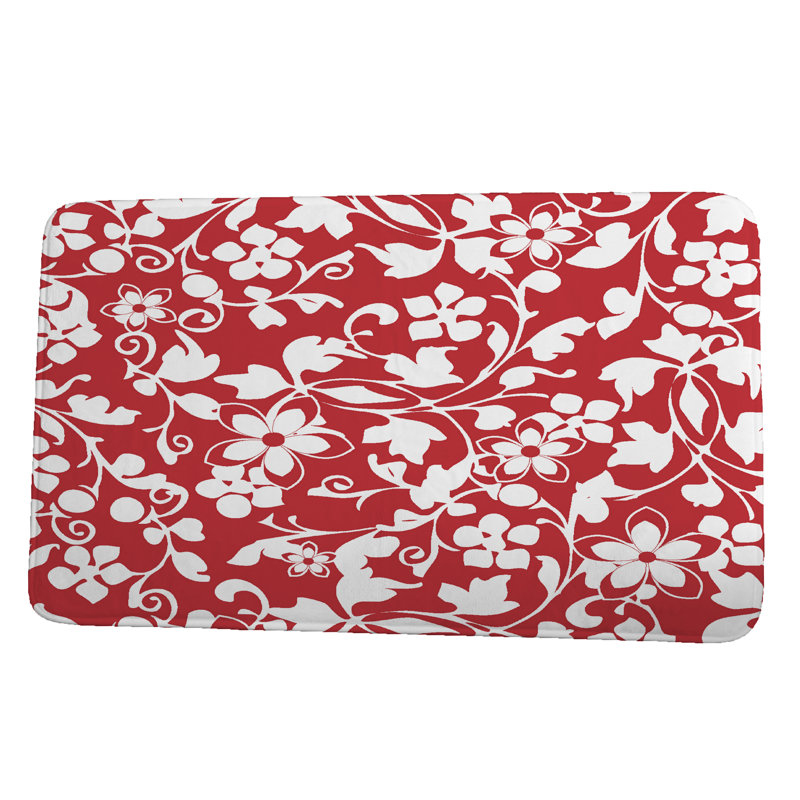 Tapis de bain Lueras, l 24 po x L 17 po, Rouge