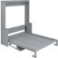 Grand lit gris avec tablette polyvalente et espace de couleur optimisant l'espace