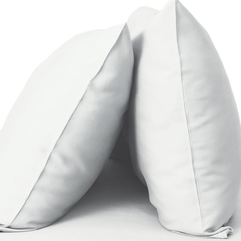 Rayon Sateen - Set of 2, Standard Pillow: 20" x 26", White