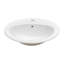 Lavabo encastré en céramique de 51,6 cm (20,3 po) avec 3 trous de robinet – Vasque ovale blanche pour comptoir