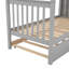 Lit superposé simple au-dessus d'un lit simple avec lit gigogne et rangement, gris-150933863