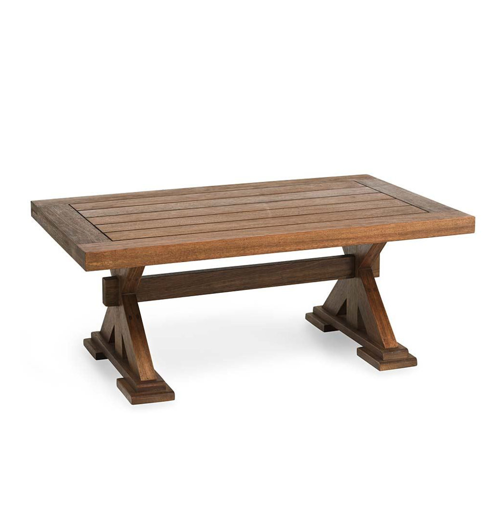 Claremont Eucalyptus Outdoor Coffee Table Plow & Hearth