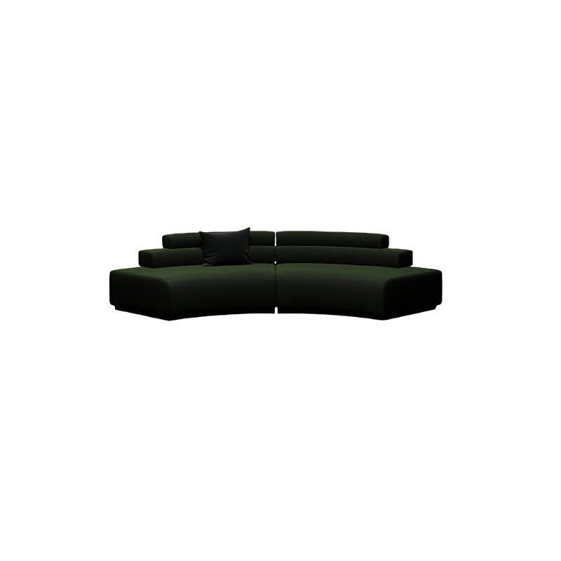 Canapé de luxe semi-circulaire courbé, H 25,59 po x l 110,24 po x P 37,4 po
