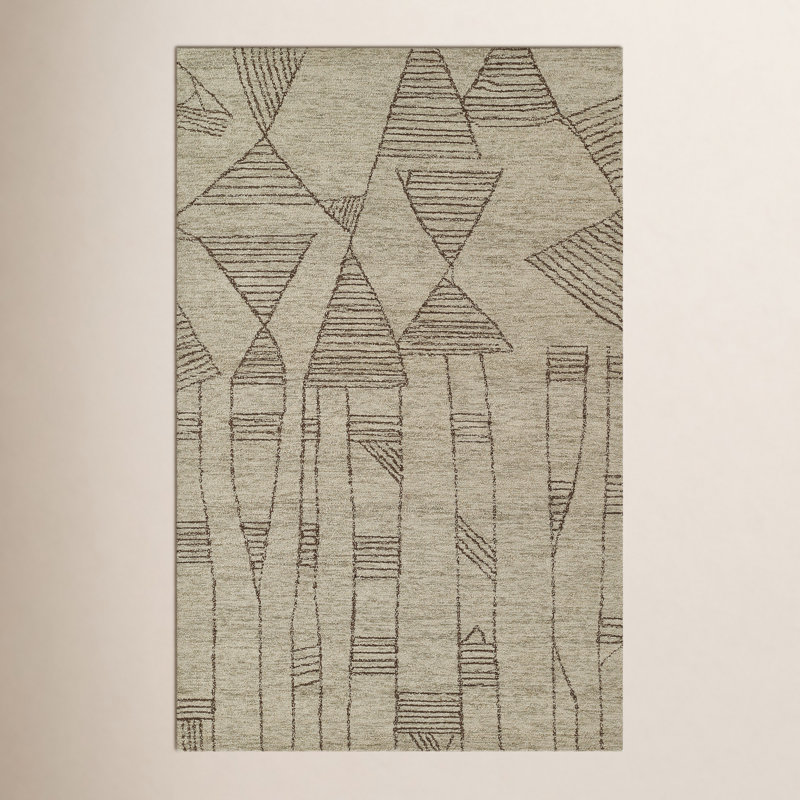 Ann-Sophie Gray Hand-Tufted Abstract Wool Rug, Runner 2'3" x 8'