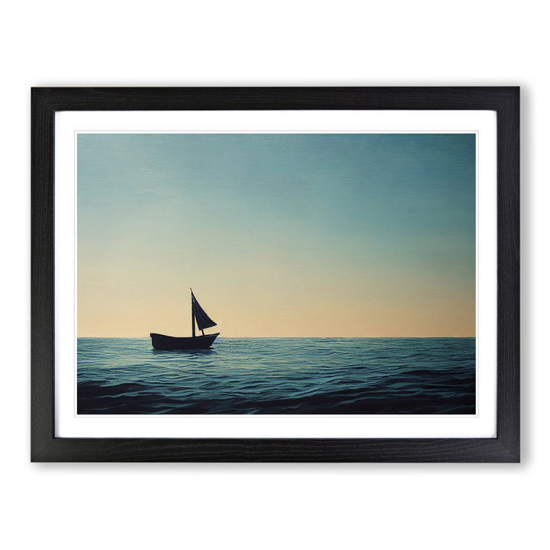 Solo Sailing Boat Vol.3 - Framed Print, 25cm H x 34cm W x 2cm D, Black