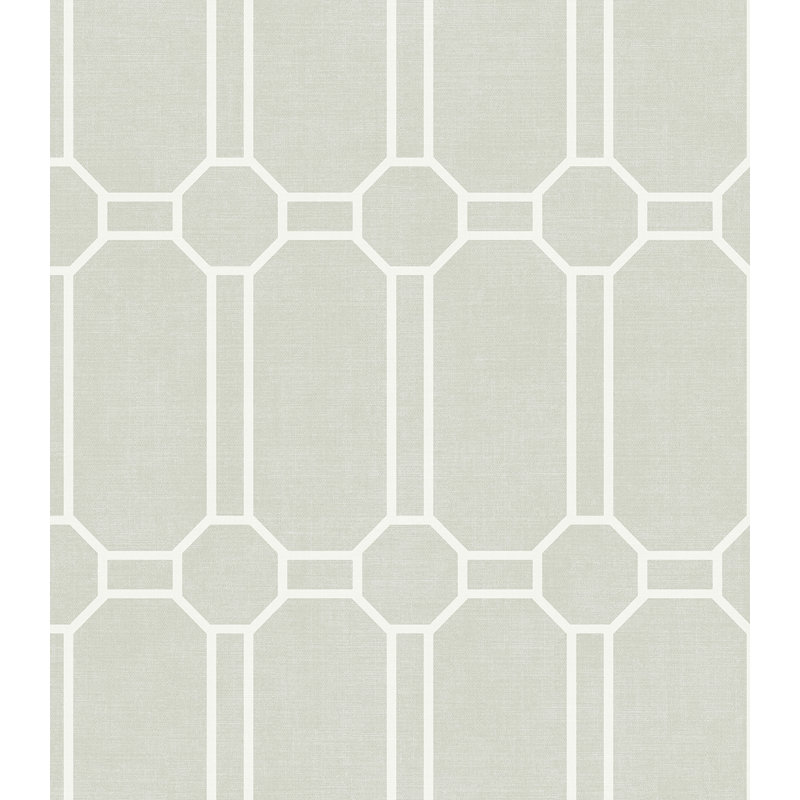 Papier peint à motif treillis métallique parvinyle Seabrook Designs, Brouillard