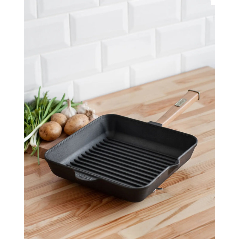 Brizoll Cast Iron Grill Pan / Griddle Set, 10.2"