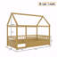 Matériau de la structure de lit en bois avec cadre de toit de maison, garde-corps de clôture-1080950523