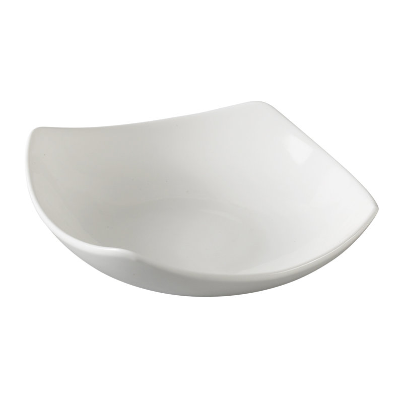 Bone White Ceramic Square Dessert Bowl Set, Microwave Safe