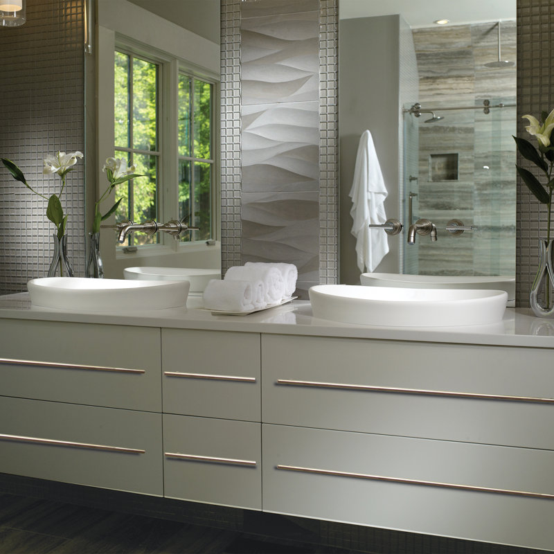 MTI Elise 22.25" Semi-Recessed Bathroom Sink, Gloss White