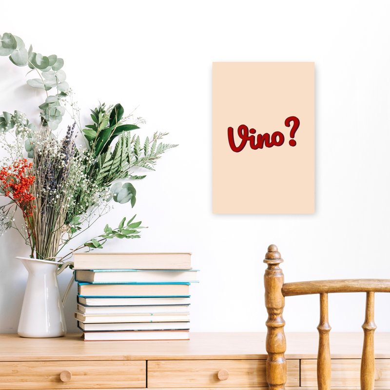 Impression d'art typographique Vino, H 18 po x l 12 po