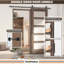 DOOR HARBOR 24in x 80in Pre-Assembled Sliding Barn Door with 4.5ft ALL-IN-ONE Black Hardware Kit, 5-Lite Frosted Glass Design, Solid Core, Walnut Veneer Primed, with One-Piece Track, Handle and Lock-105367758