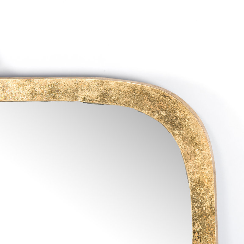 Gold Leaf Rectangular Wall Mirror with Hook