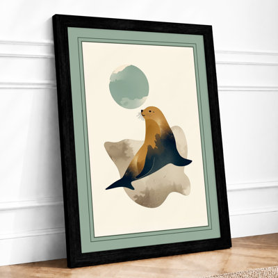 Seal Among Currents Boho - Framed Print