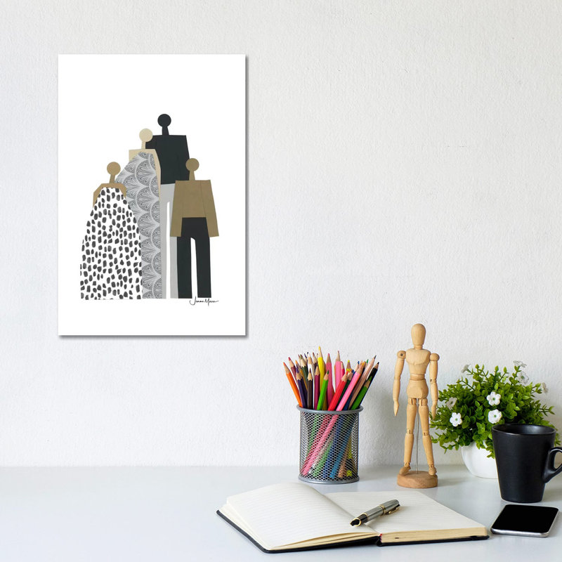 Biracial Family Portrait by LouLouArtStudio - Wrapped Canvas Print, 20.32 cm H x 30.48 cm W