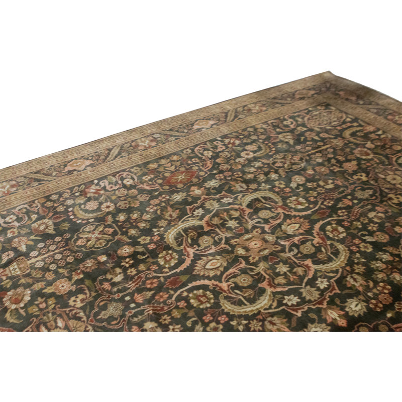 Hand Knotted Wool Oriental Area Rug in Black