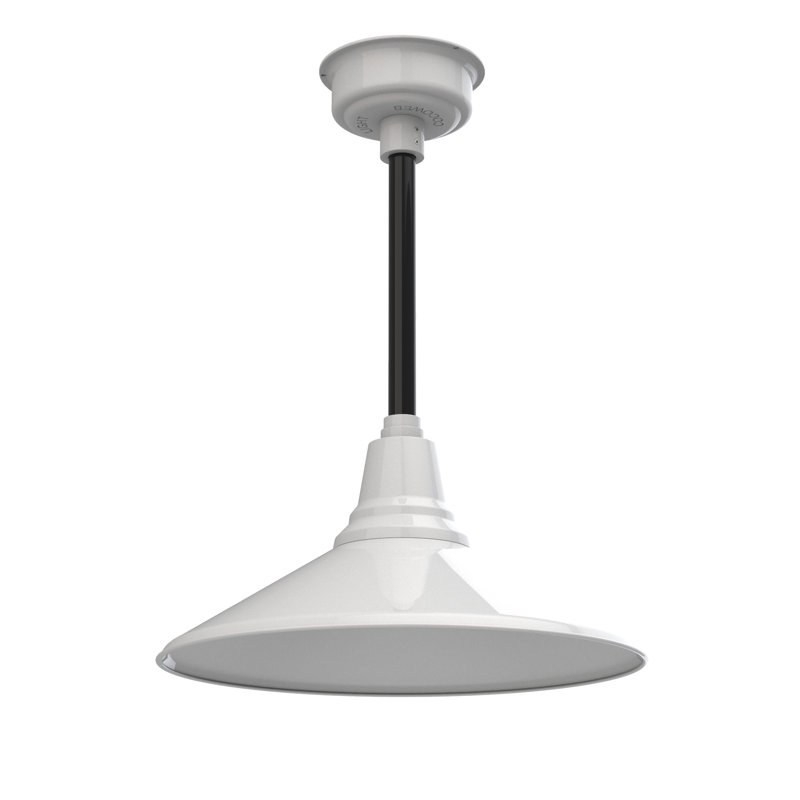 Luminaire suspendu à cône simple 1 lumière Albali, H 48 po x l 18 po x P 18 po, Blanc