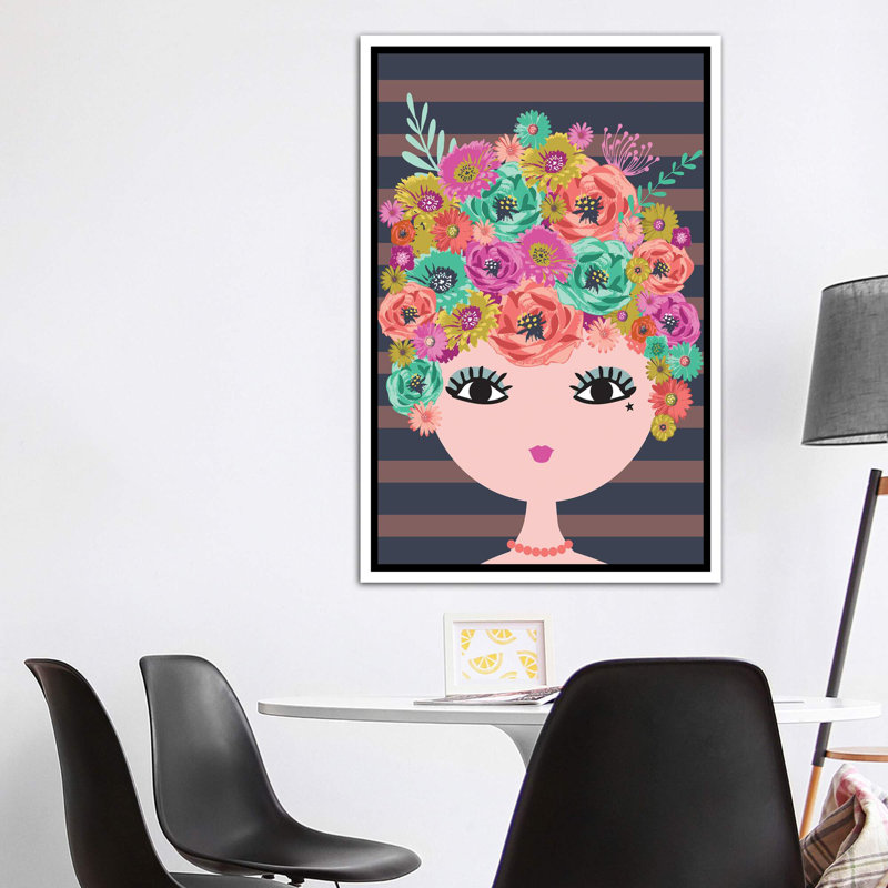 «Everyday Peggy Sue I» par Lisa White boutons - impression d'art graphique, H 60 po x l 40po x P 1,5 po, Pas de tapis