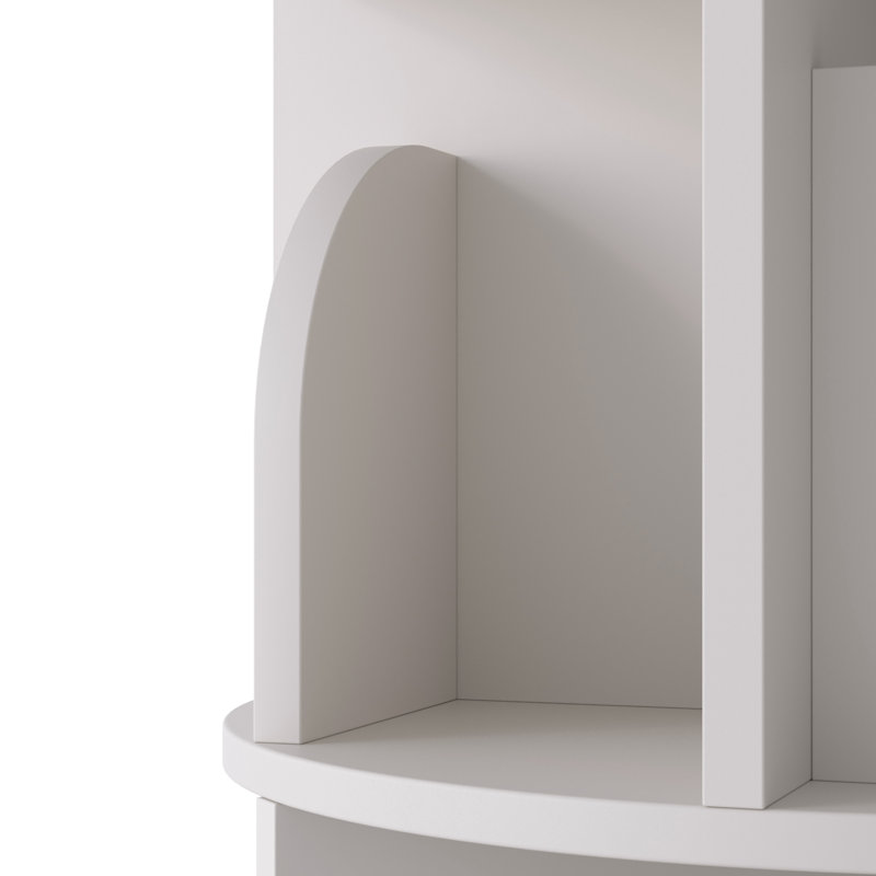 Rotating Bookshelf, 2 Tier Small Bookcase Corner Shelves Display Storage Tower Space-saving Revolving For Small Space, White